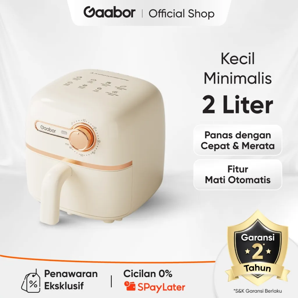 Gaabor mini Air Fryer 2L Low Watt 600W Mesin Penggorengan Tanpa Minyak Anti Lengket / AF20-YE01A