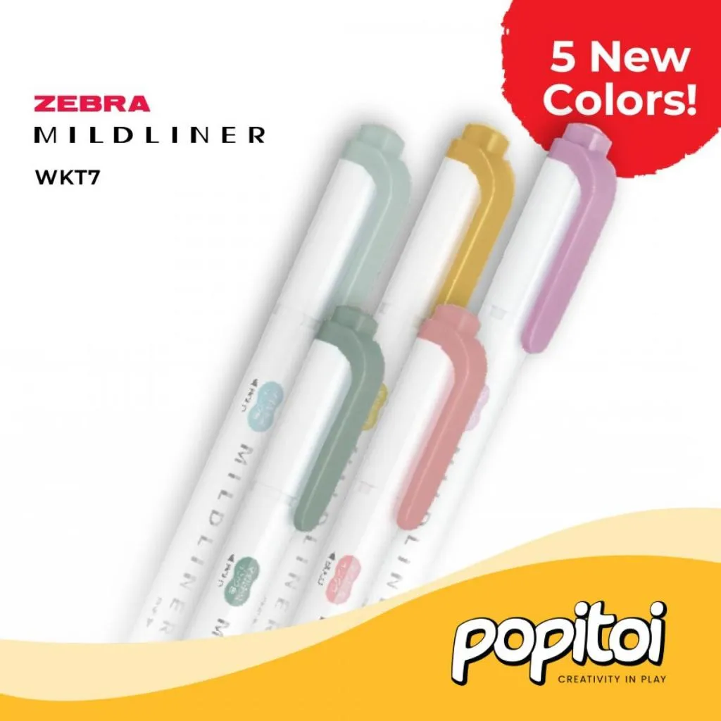 ZEBRA MILDLINER WKT7 Double-Sided Highlighter - Fine / Bold Pastel