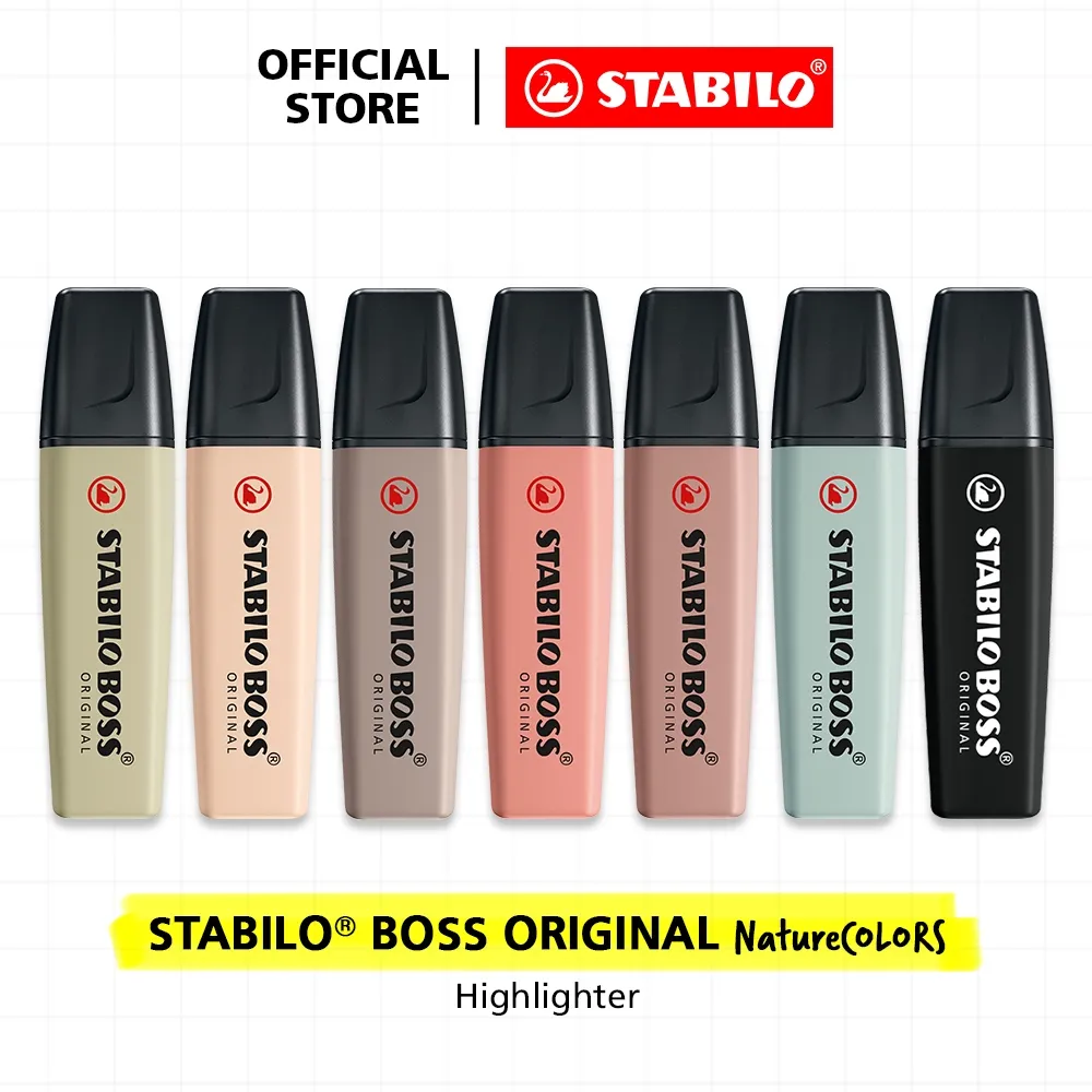 STABILO BOSS Naturecolors Highlighter | Marker Pen Spidol Warna Warni Aesthetic Nature Tone Earth Tone