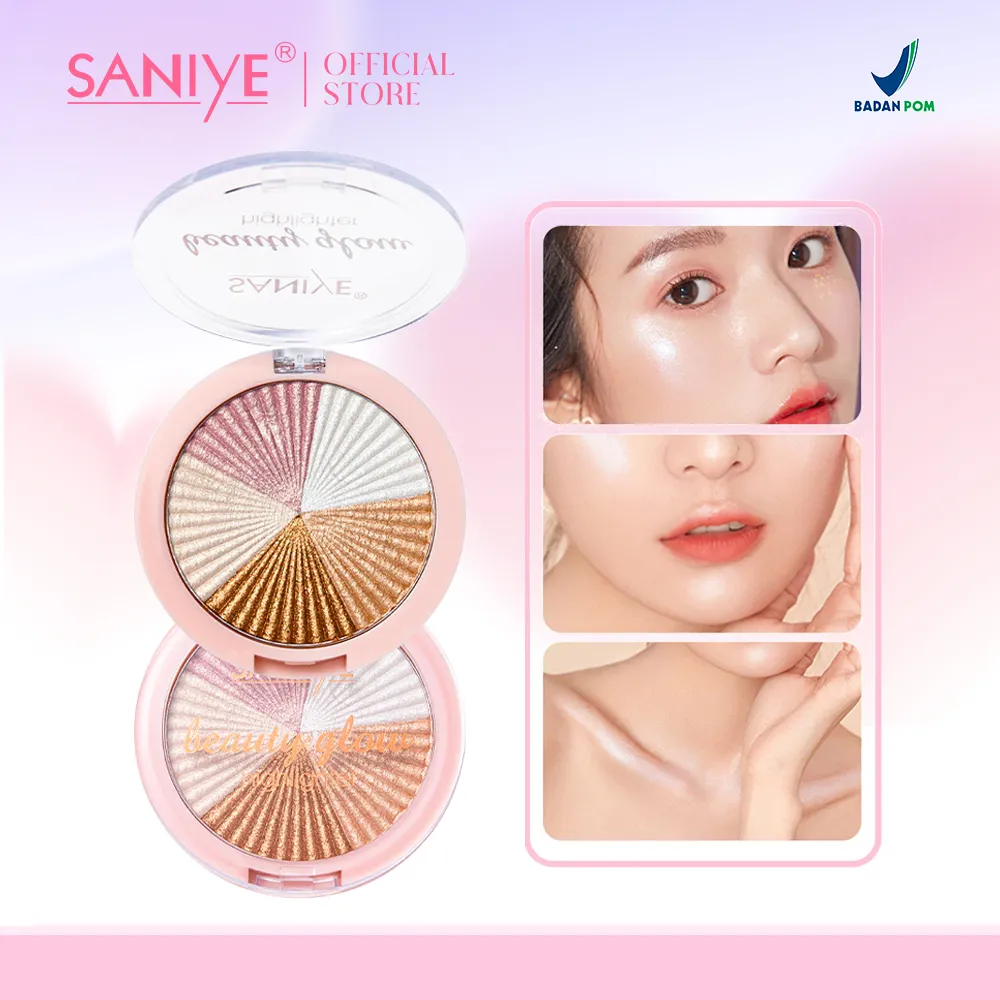 SANIYE [ BPOM ] 5 Warna Glitter Highlighter Wajah Highlight Eyeshadow Waterproof E0155