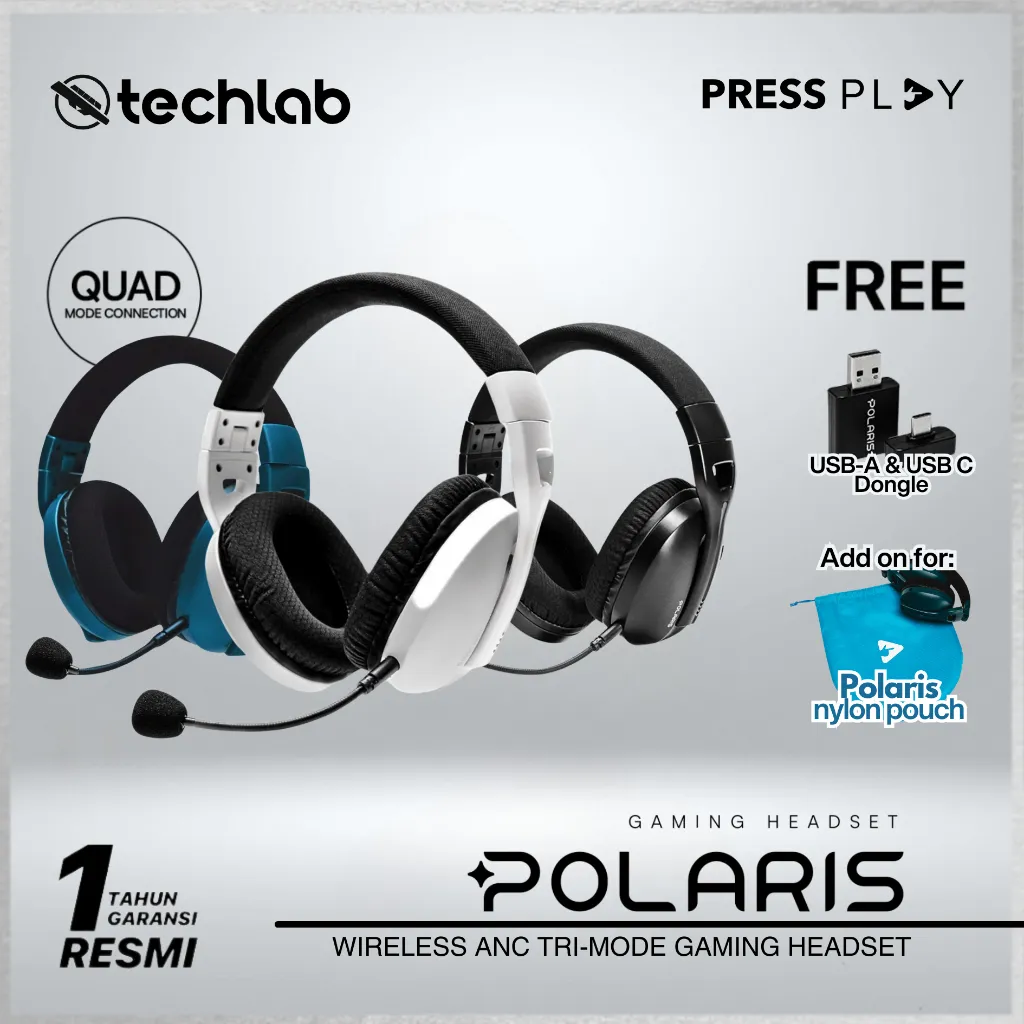 Press Play Polaris Quad-Mode Gaming Headset / Headphones with Mic by PressPlay / Polaris Headphone