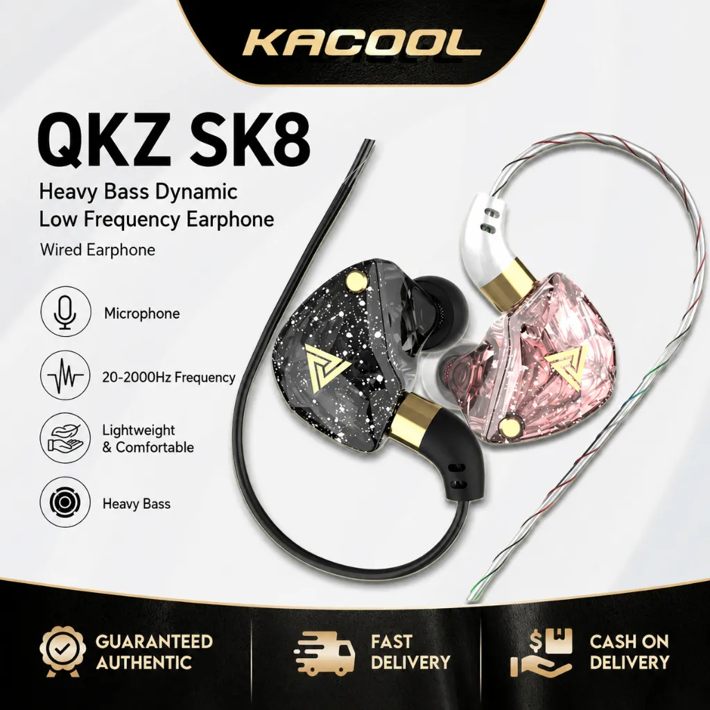 Qkz Sk8 In Ear Bass Earphone Rock Headphones Sport Stereo With Microphone Gaming Earphones