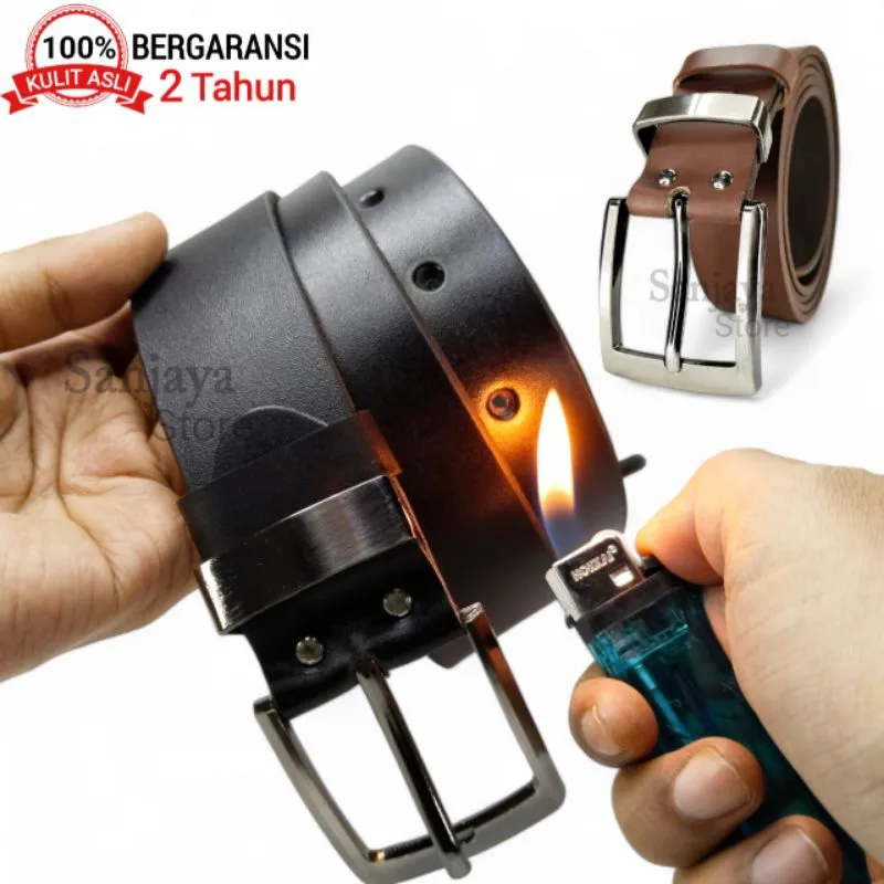 Ikat Pinggang Pria Kulit Asli/Sabuk Kulit Pria Dewasa/Gesper Kulit Cowok/Belt Laki-laki Jumbo