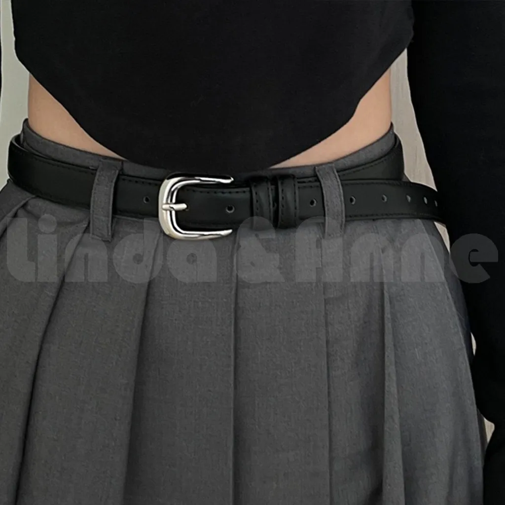 L&A - Ikat Pinggang Wanita Kulit Sintetis Women Belt Gesper Cewek Klasik
