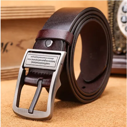 Tali Pinggang Pria Sabuk Kulit PU Man Belt - sabuk kulit sapi asli 2 lapisan korea fashion, gaya kancing pin plastik