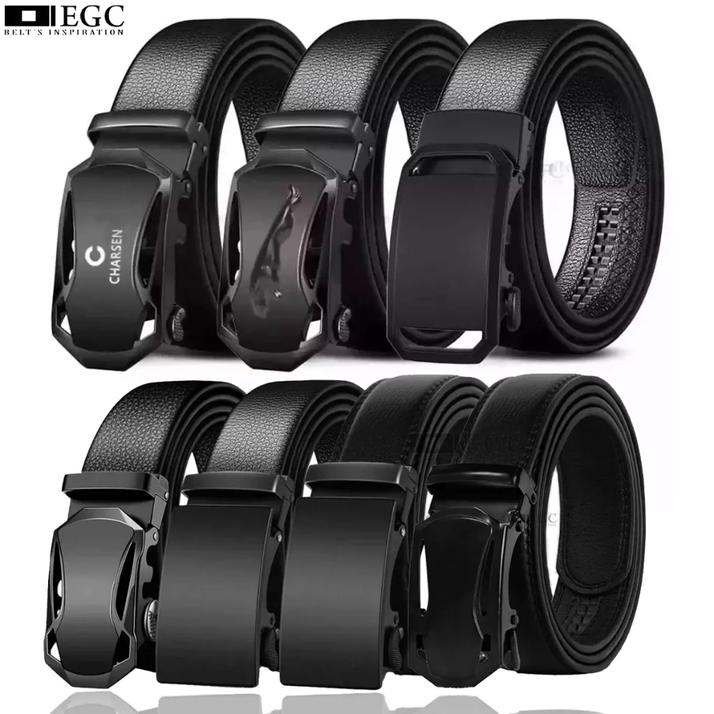 Ikat Pinggang Pria Kulit / Sabuk Pria Formal Casual Automatic Buckle Besi Bisnis