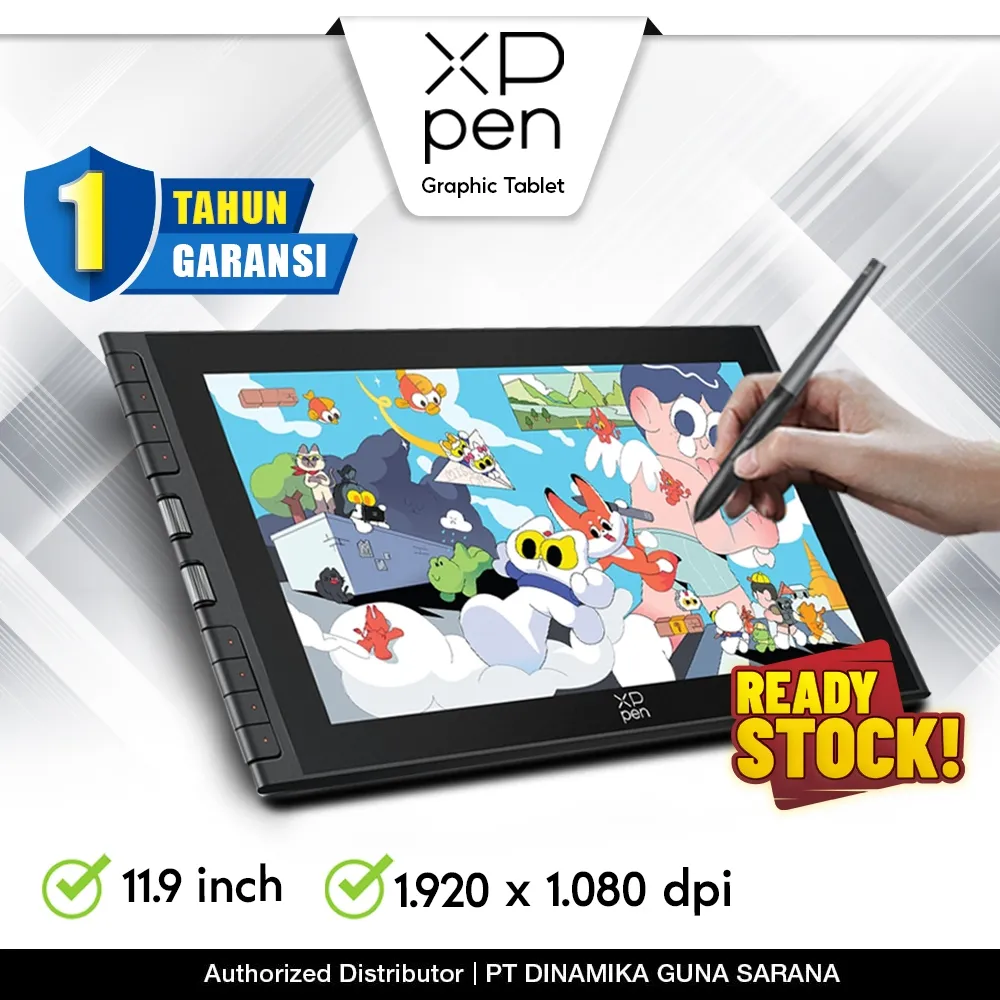XP-PEN ARTIST 12 3rd with X4 Smart Chip Stylus & 16K Pen Pressure Graphic Drawing Display-Garansi Distributor Resmi