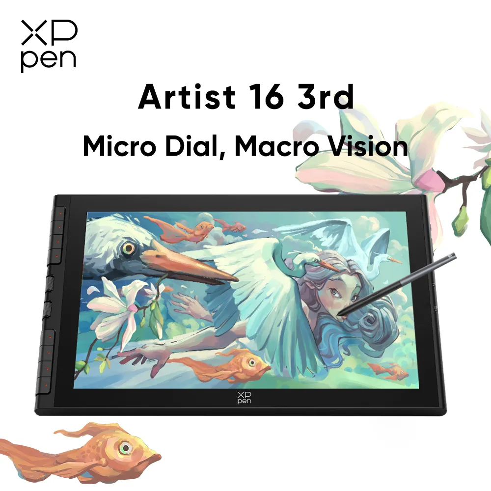 XPPen Artist 16 3rd Drawing Display Graphic Display With Micro X-Dial With X4 16K Levels Pen & Stand