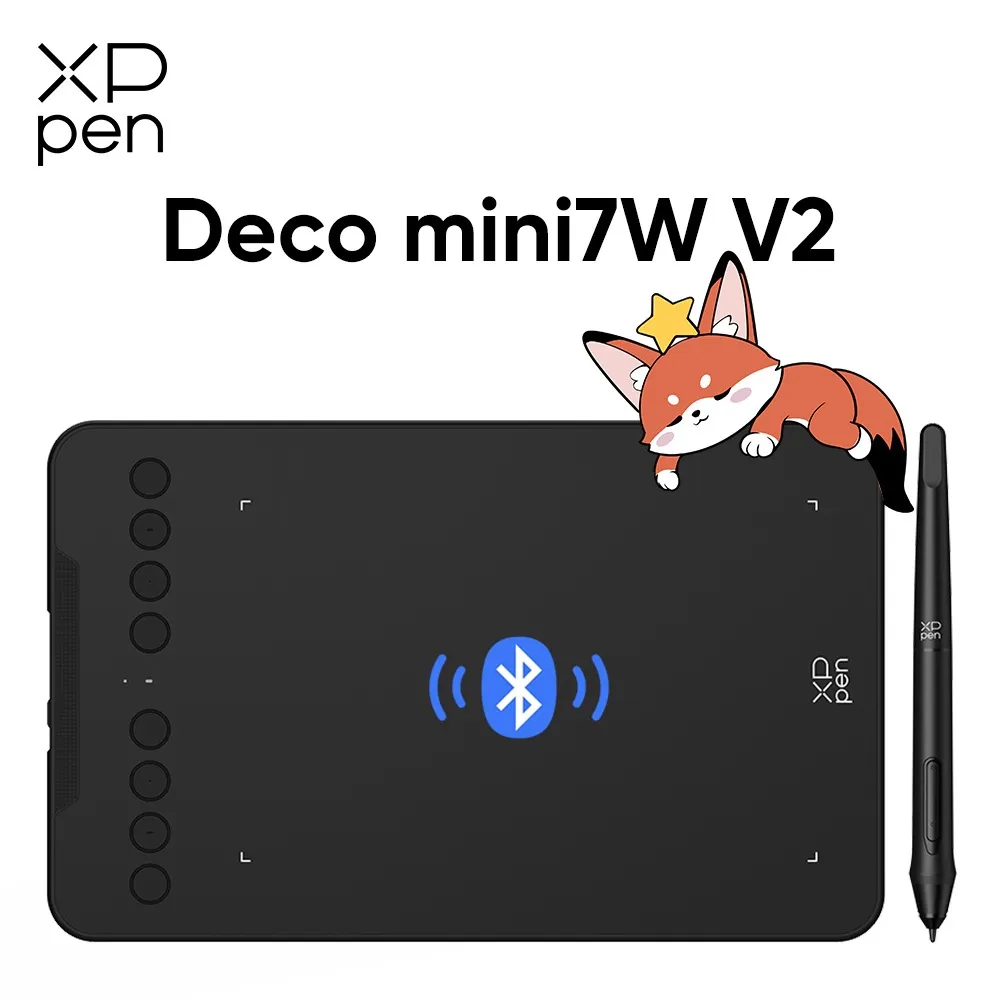 XPPen Deco mini7W V2 Wireless Drawing Tablet Wireles Graphic Pen Tablet Support Android With 16K Pen