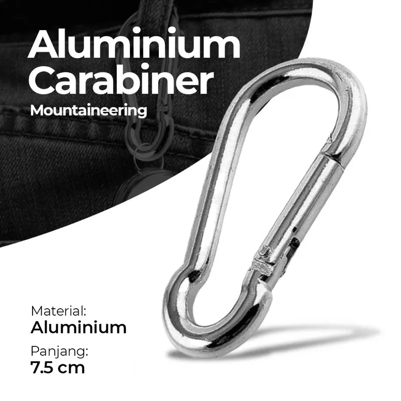 GYMTOP Carabiner Gantungan Kunci Barang Alumunium Snap Hook