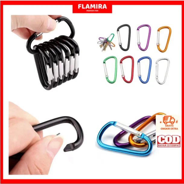 Carabiner Gantungan Kunci Warna Warni Aluminium Alloy 5D Shape Gantungan Karabiner Snaphook Kunci Hydrochrome Carabiner Gantungan Kunci Warna Warni5D Gantungan Karabiner Kunci Mudah digunakan Gantungan Tas