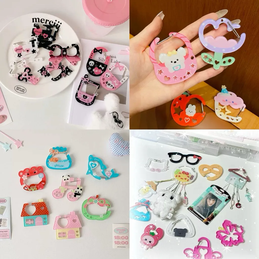 gantungan kunci carabiner lucu dan murah warna warni banyak motif random
