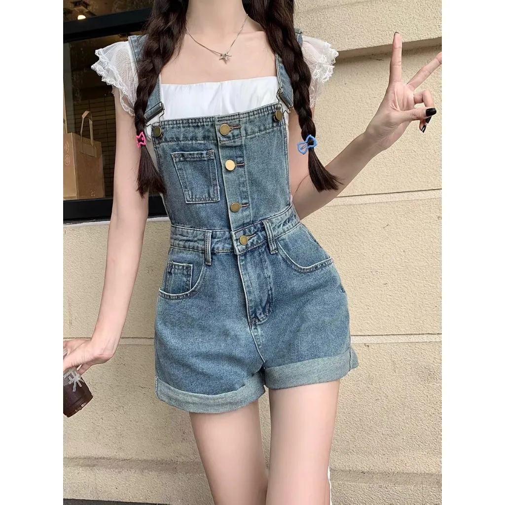 Jumpsuit Pendek Wanita Jumpsuit  Dungaree [ W.P-JP010 ]