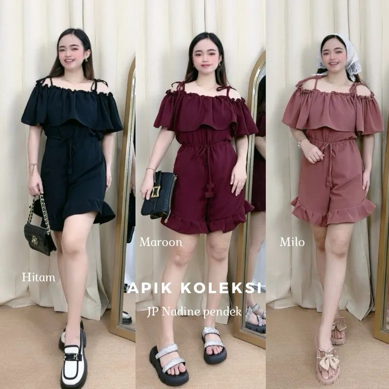 Apik - (PRE ORDER) Nadine Jumpsuit Panjang Dan Jumpsuit Pendek Size Standar dan Jumbo - Summer Jumpsuit