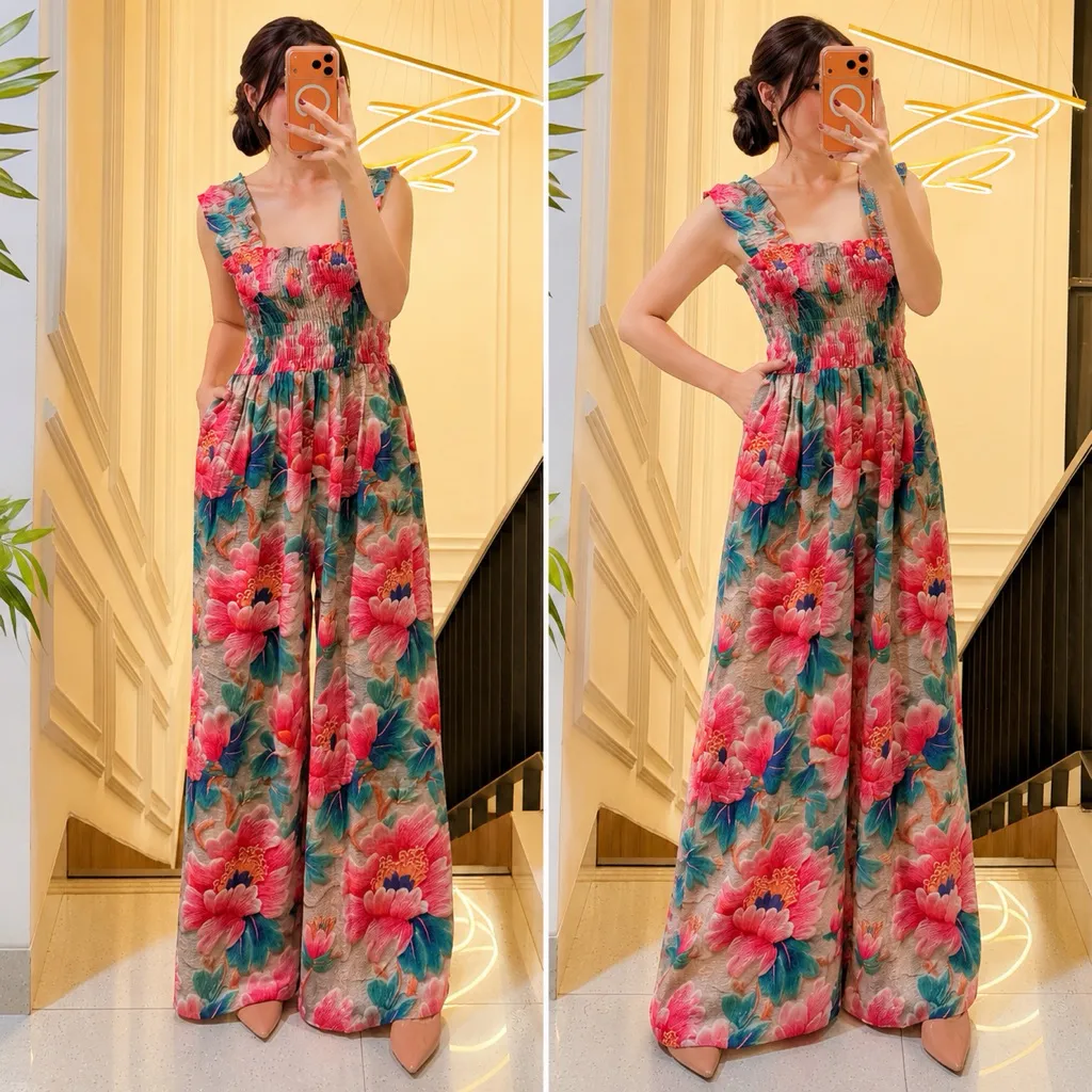 JUMPSUIT WANITA LD 125CM RAYON PREMIUM KULOT PANJANG SUPER ADEM ELEGANT NYAMAN READY SIAP KIRIM