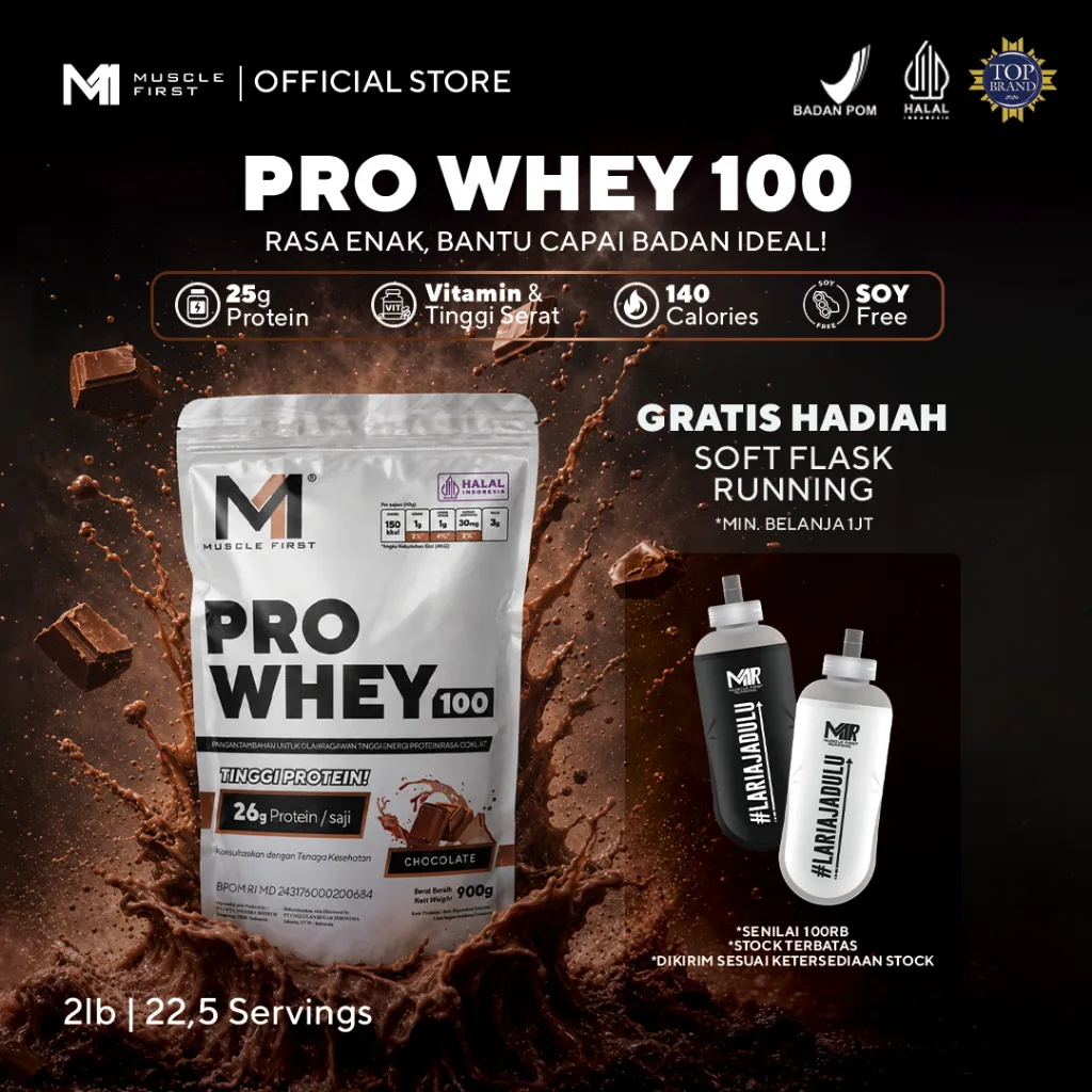 MUSCLE FIRST Pro Whey 100 2lbs/900gr - Whey Protein Suplemen Fitness