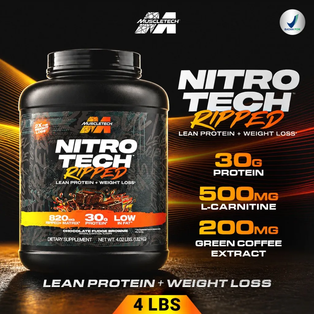 MUSCLETECH Nitrotech Ripped 4lbs - Whey Protein - Weight Loss