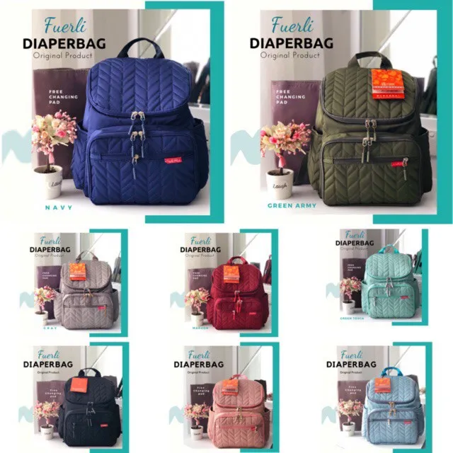 7.7 CRAZY SALE !! DIAPERBAG FUERLI / TAS DIAPER FUERLI ORIGINAL (set changing pad)