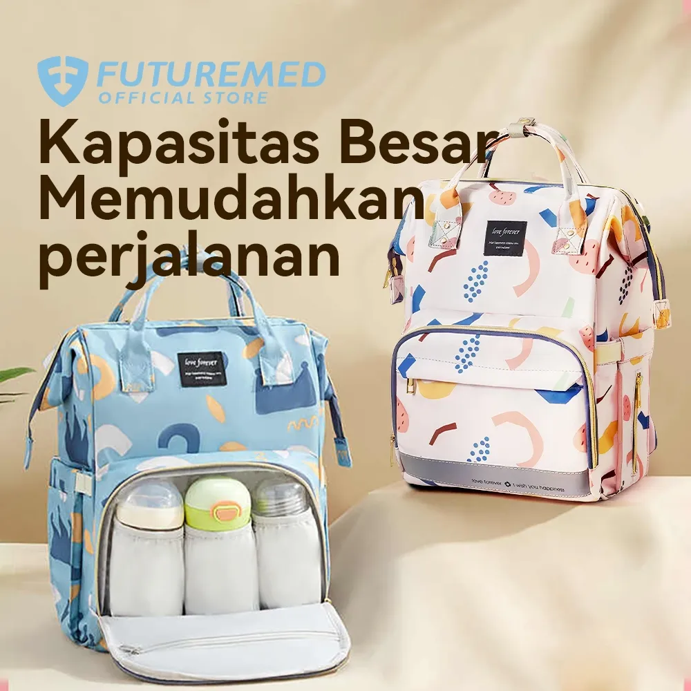 FUTUREMED Diaper bag/Tas Bayi Multifungsi Baby/ tas popok/tas ransel perlengkapan bayi/Anti Air Lapisan isolasi botol bayi