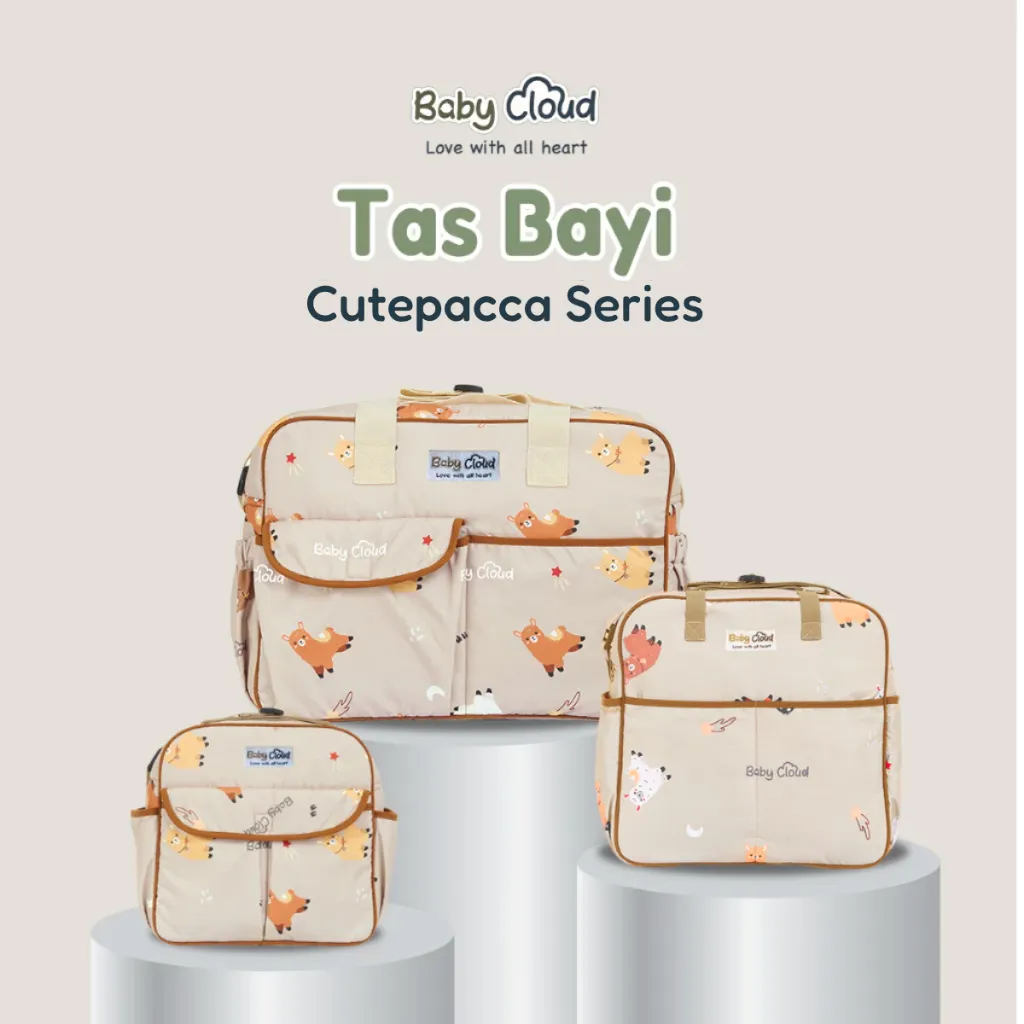 Baby Cloud Tas Bayi Newborn Diaper Bag Travel Ukuran Kecil Medium Besar Cutepacca Series