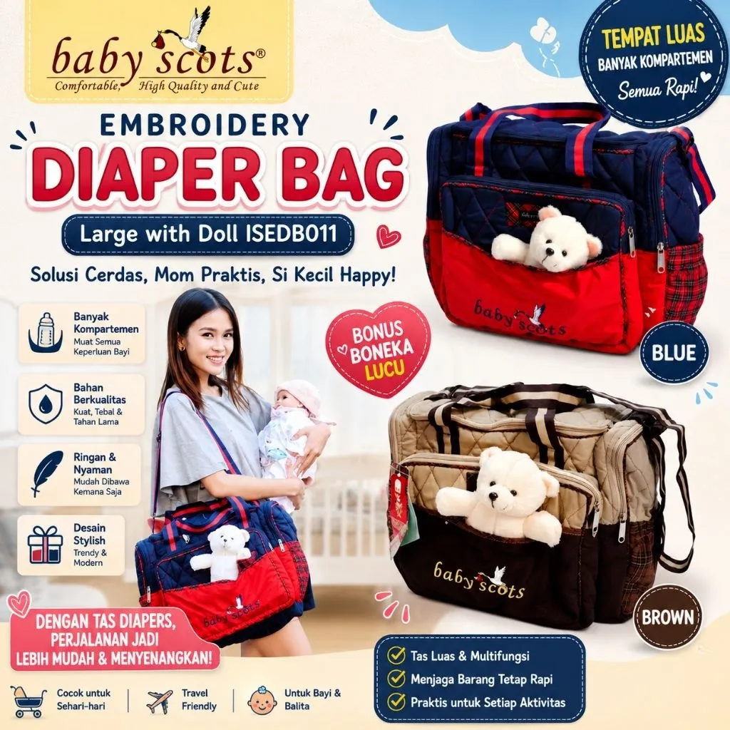 BABY SCOTS Tas Besar / Tas Medium / Tas Kecil / Tas Popok / Diapers Bag