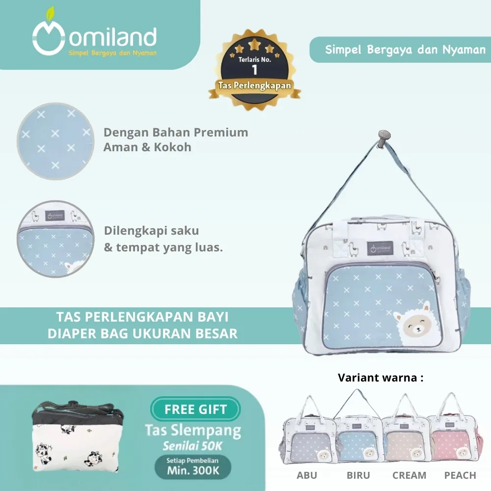 Omiland Tas Perlengkapan Bayi/Diaper Bag Ukuran Besar/Big Alpaca Series OB27201