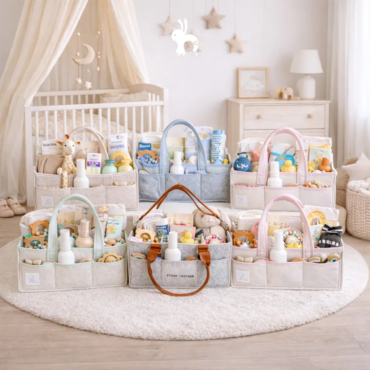 Ethan+Nathan Caddy Diaper Felt Organizer Bag / Tas Perlengkapan Bayi