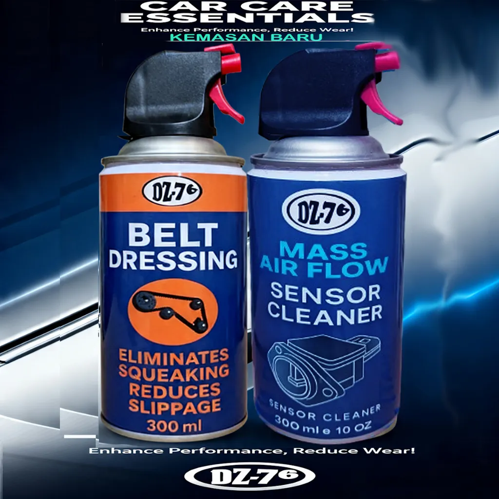 DZ-76 Paket Hemat Pembersih Sensor & Perawatan Vanbelt Mobil Motor 300ml Mass Air Flow Cleaner Belt Dressing Top Quality Car Care
