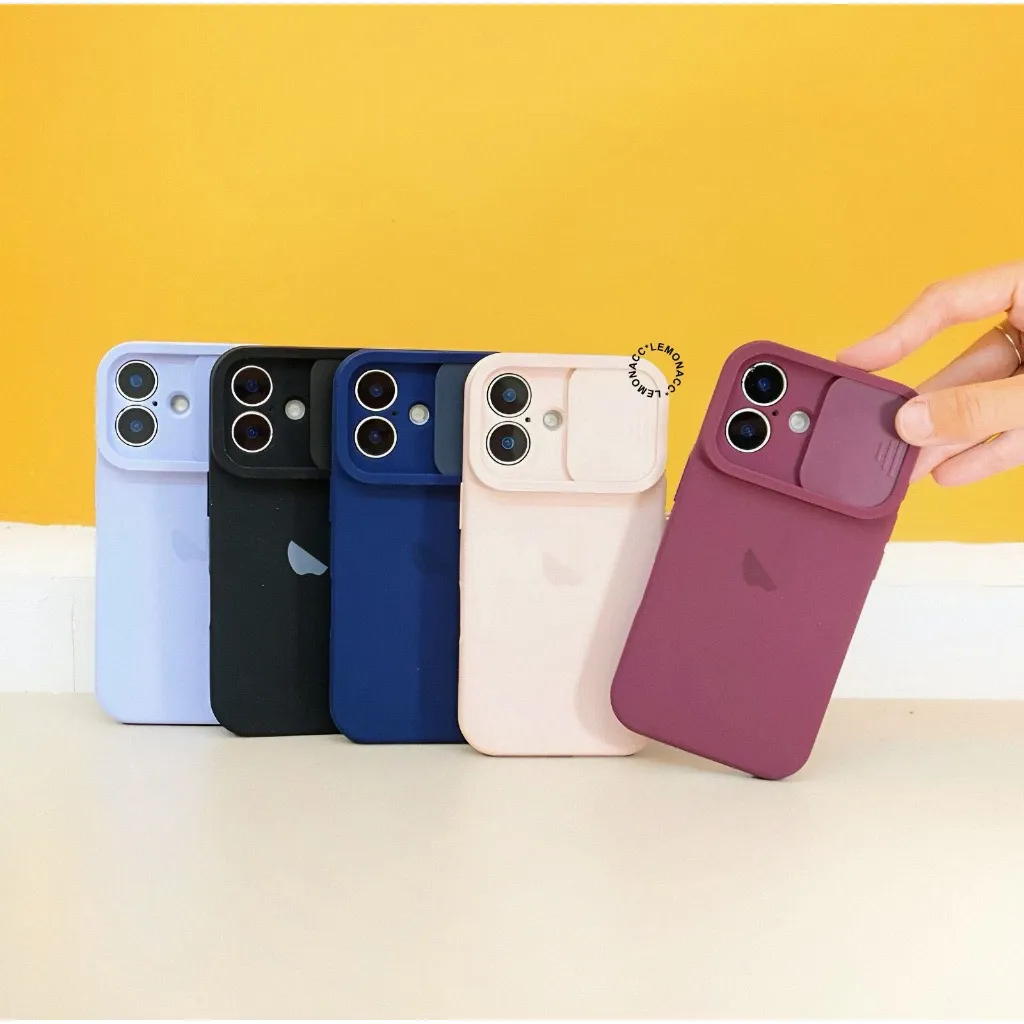 (+Packing Box) Bludru Premium Window Slide Camera Case - Softcase/ Casing Hp Compatible For Iphone 7 7plus 8 X Xr 11 12 13 14 15 16 Plus Pro Max Casing Tutup Kamera Full Cover Pelindung Handphone RCI543