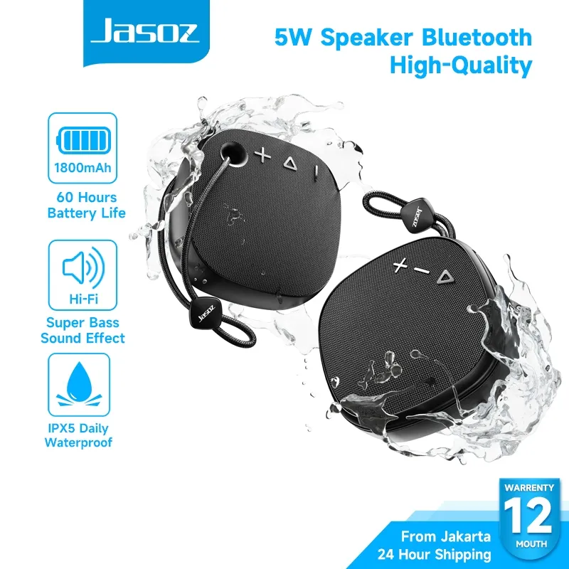 Jasoz JM10 Speaker Bluetooth 5.3 Mini Portabel TWS HiFi Super Bass  IPX5 Waterproof Sports Speaker