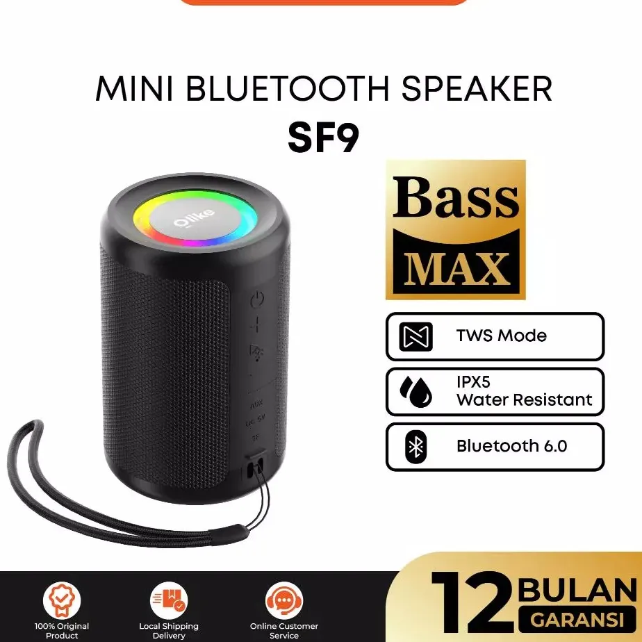 Olike SF9 Speaker Bluetooth Mini RGB Light Wireless Musik Box Portable Stereo TWS Spiker Ready Garansi Resmi Original NEW PRODUCT READY