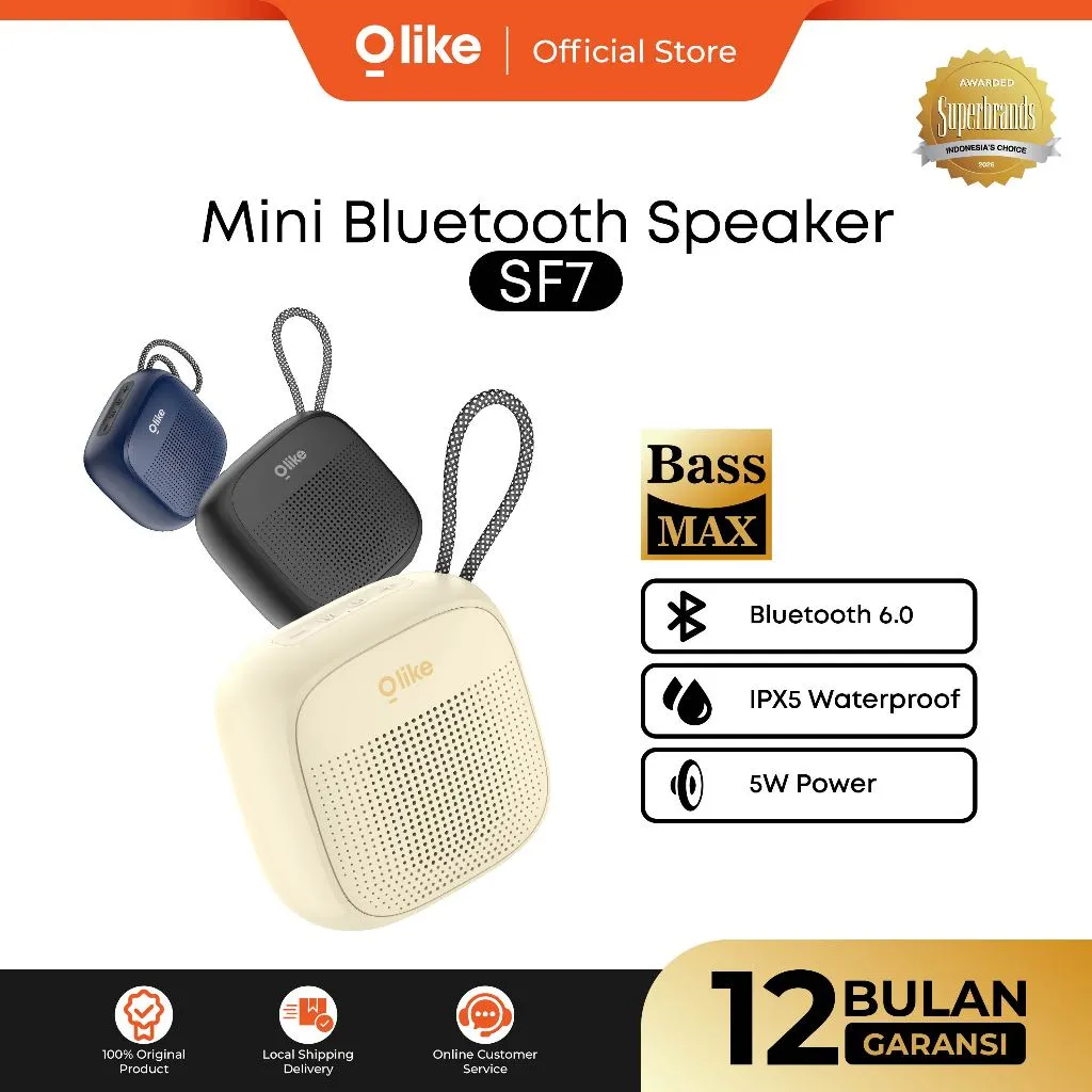 Olike Speaker Bluetooth 6.0 Mini Wireless Outdoor Bass Max Portable HiFi Sound Stereo Audio Portable SF7 Bass and Quality Upgrade