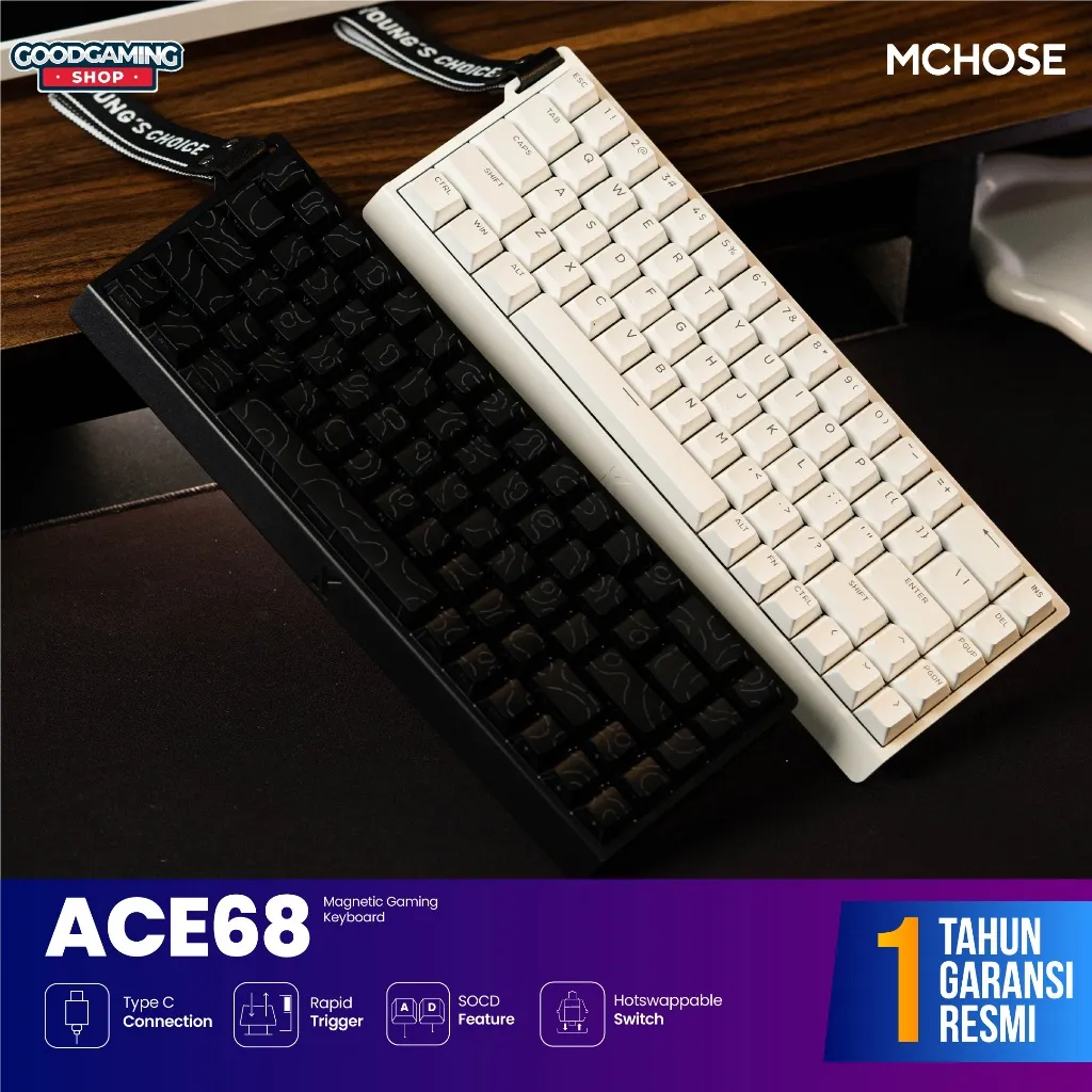 MCHOSE Ace 68 / Ace68 Hall Effect HE Rapid Trigger Magnetic Switch Gaming Keyboard Wired - Keyboard Gaming