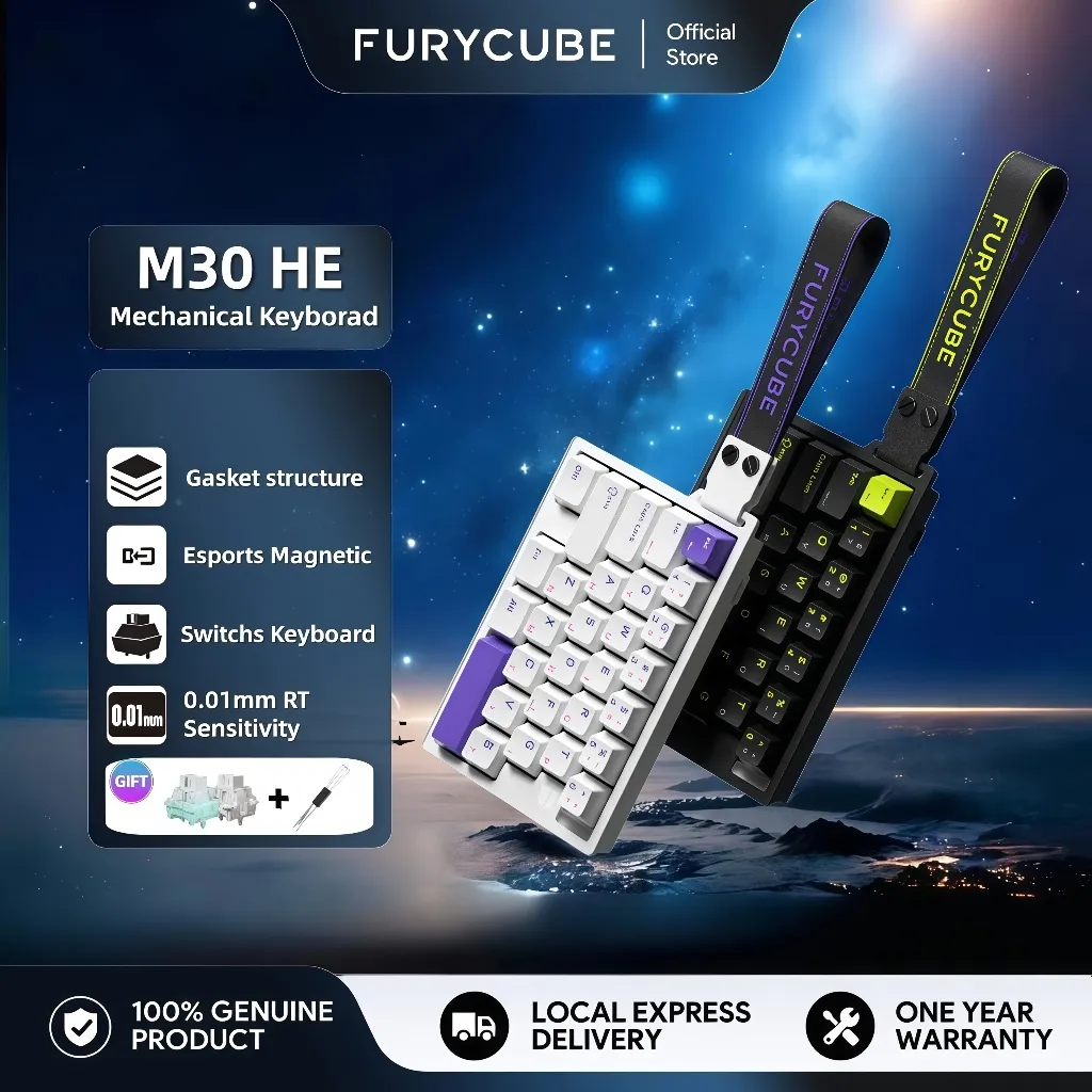 FURYCUBE M30 HE Mechanical Keyborad 8K RT0.01mm For Esports Gaming Portable Magnetic Keyboards Wired Compatible With Both Laptops And Desktops