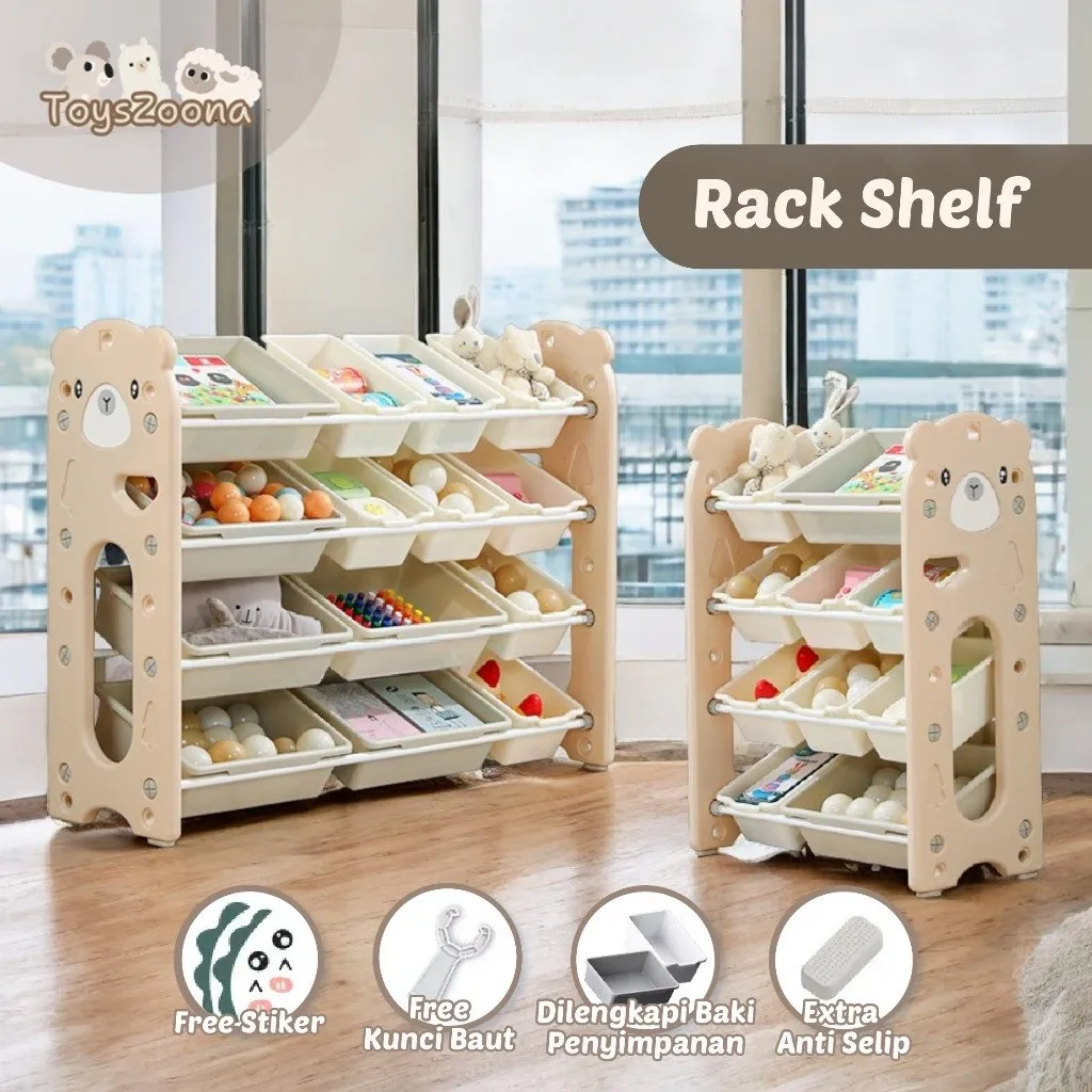 [MEDAN BISA INSTAN] ToysZoona Kuma Rak Mainan Anak Serbaguna Rack Shelf Organizer Lemari Penyimpanan Mainan