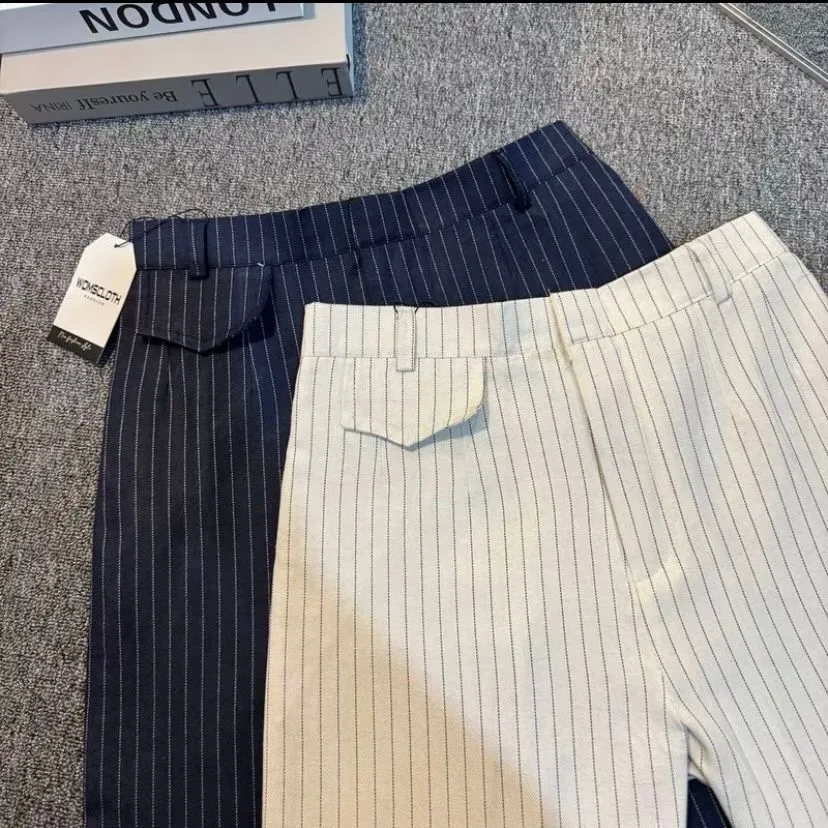 Oro pants Stripe Bangkok Kekinian - Celana Panjang Strip Korean Style - Highwaist Kulot Wanita