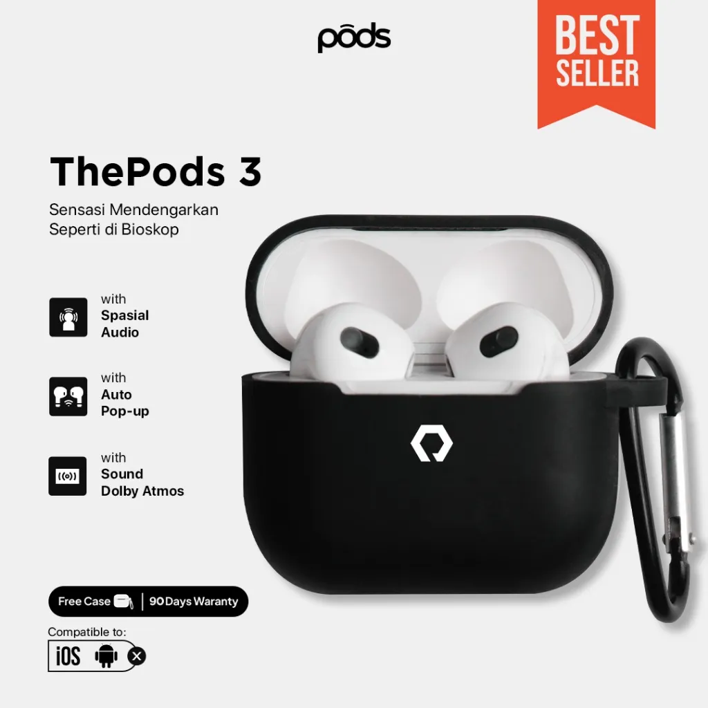 ThePods PRIME Gen 3 TWS Bluetooth Earbuds Wireless Charging Headset iPhone Android iOS Termurah
