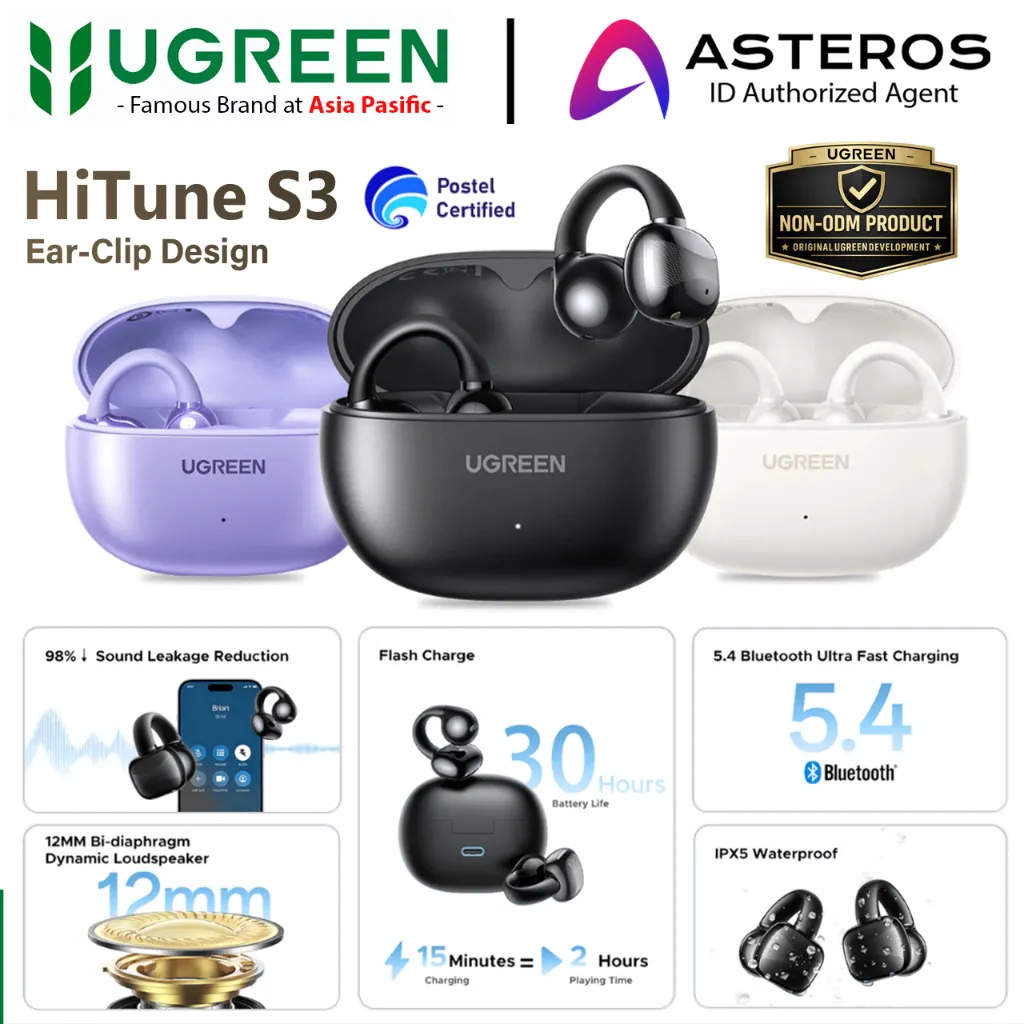 UGREEN HiTune S3 True Wireless Earphone Earbuds Open-Ear Clip TWS Bluetooth Sport in Mic
