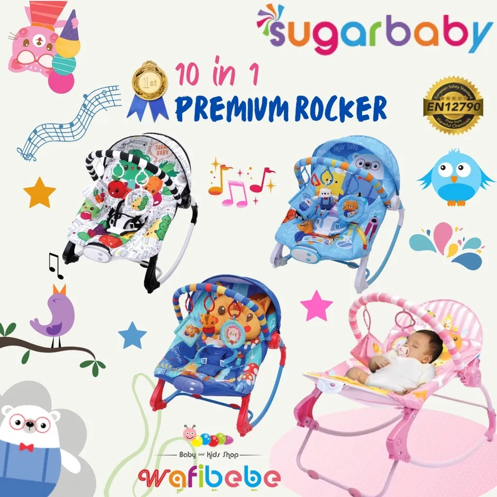 Sugar Baby 10in1 Premium Rocker RCK 10 in 1 / Kursi Goyang Bouncer Baby Ayunan Bayi