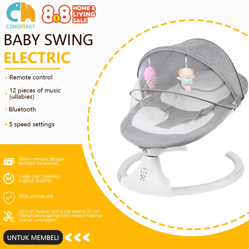 [Garansi 30 hari] CONDIRAKY Ayunan Bayi Otomatis Elektrik Lipat Baby Swing-baby bouncer electric