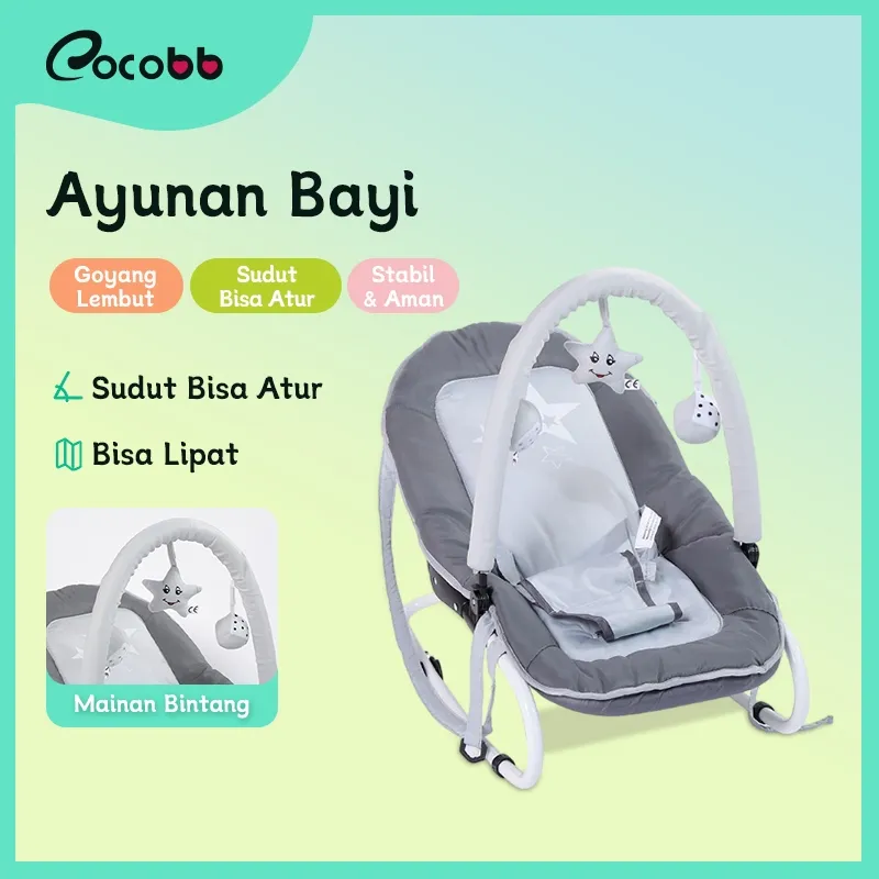 COCOBB Ayunan Bayi Bouncer Bayi Kursi Duduk Empuk Anti Miring 0-6 Bulan Mudah Dibawa Hadiah Newborn