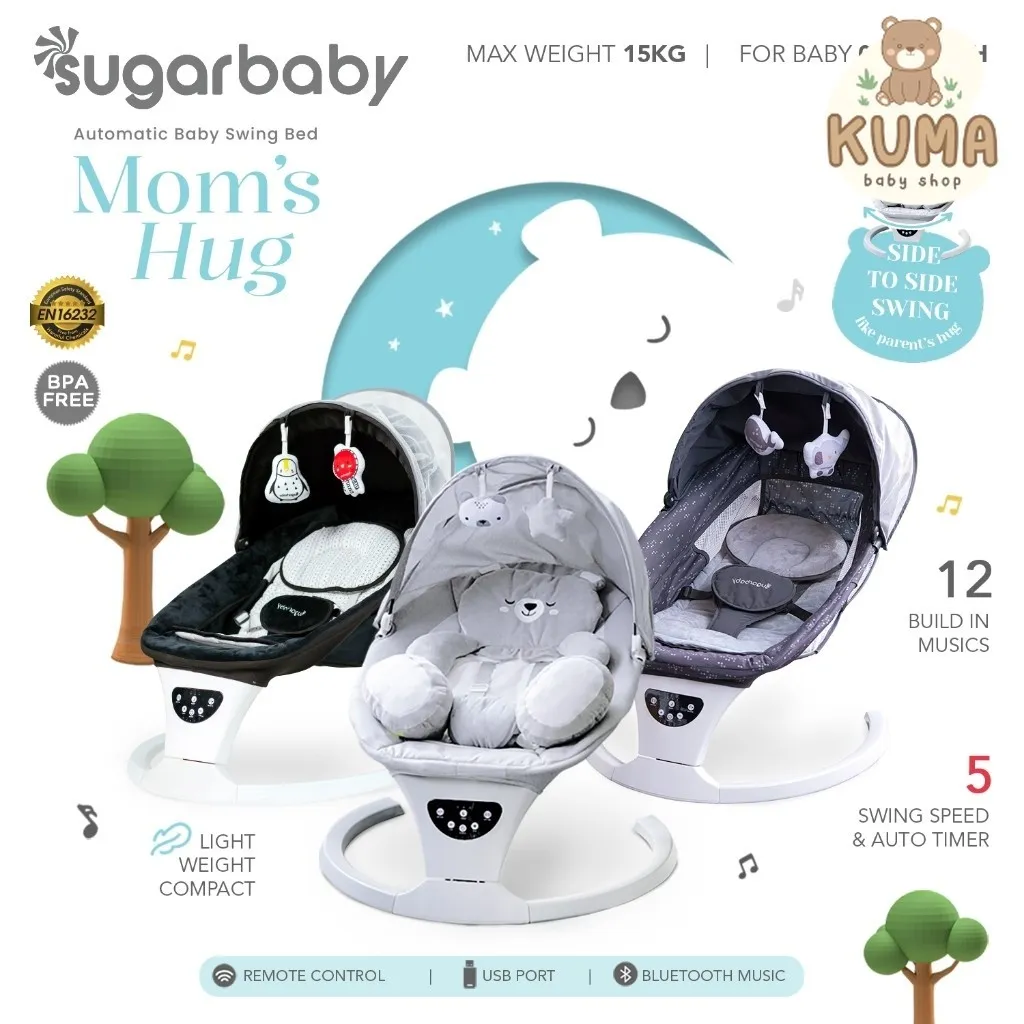 Sugar Baby Moms Hug Automatic Baby Swing Bed/ Ayunan Bayi/ Bouncer Bayi