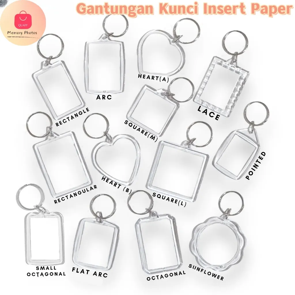 50pcs Gantungan Kunci Akrilik Sisipan Foto Gantungan Kunci untuk Gantungan Kunci Souvenir - 50pcs  bahan gantungan kunci