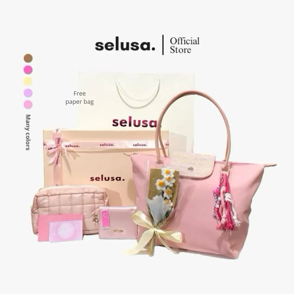 SELUSA LOVE BUNDLING WITH BUCKET GIFT BOX | Paket Hadiah Tas Dompet Bucket Keychain Free Hardbox Plus Paperbag