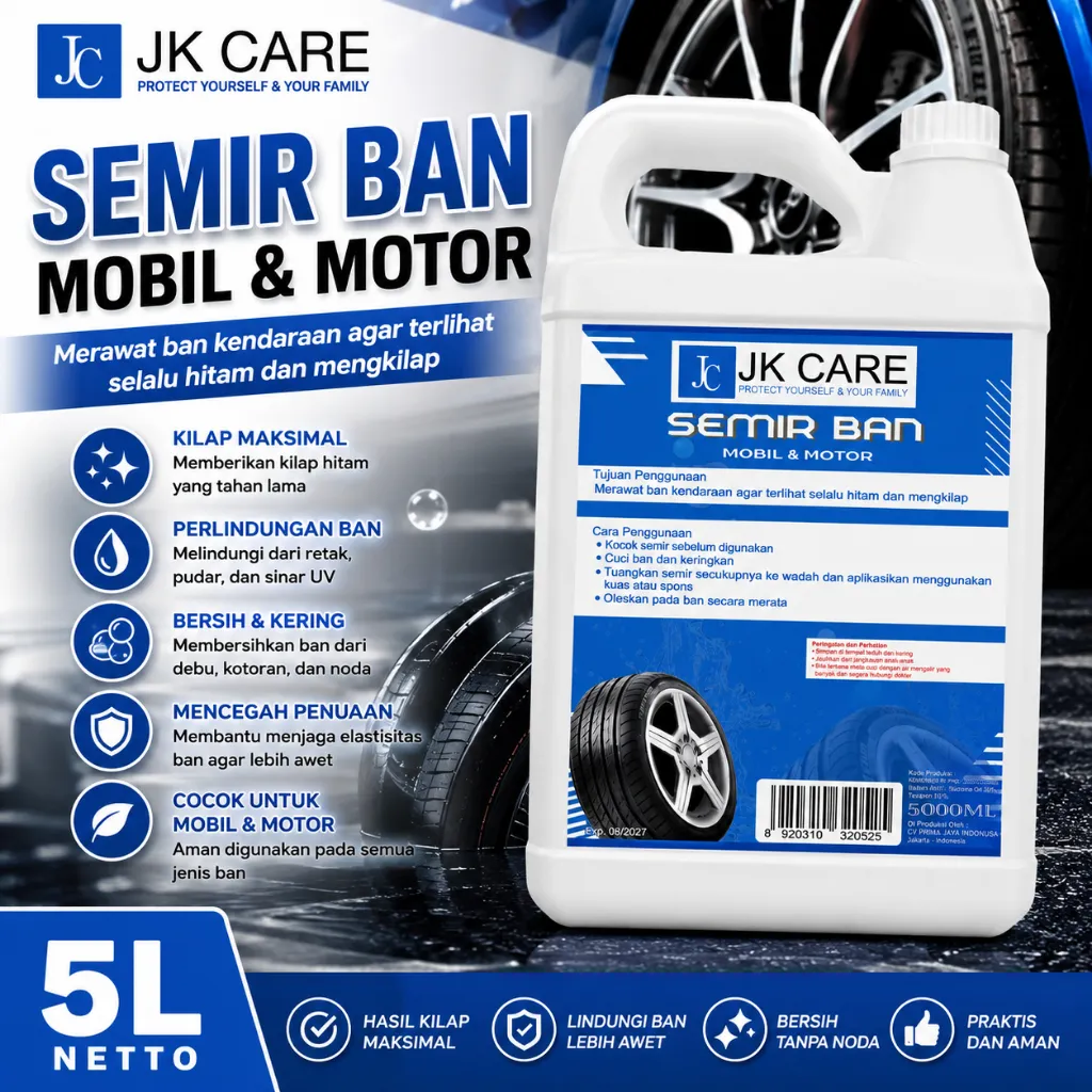 Semir Ban Pengkilap Ban & Penghitam Ban Mobil Motor 5 Liter