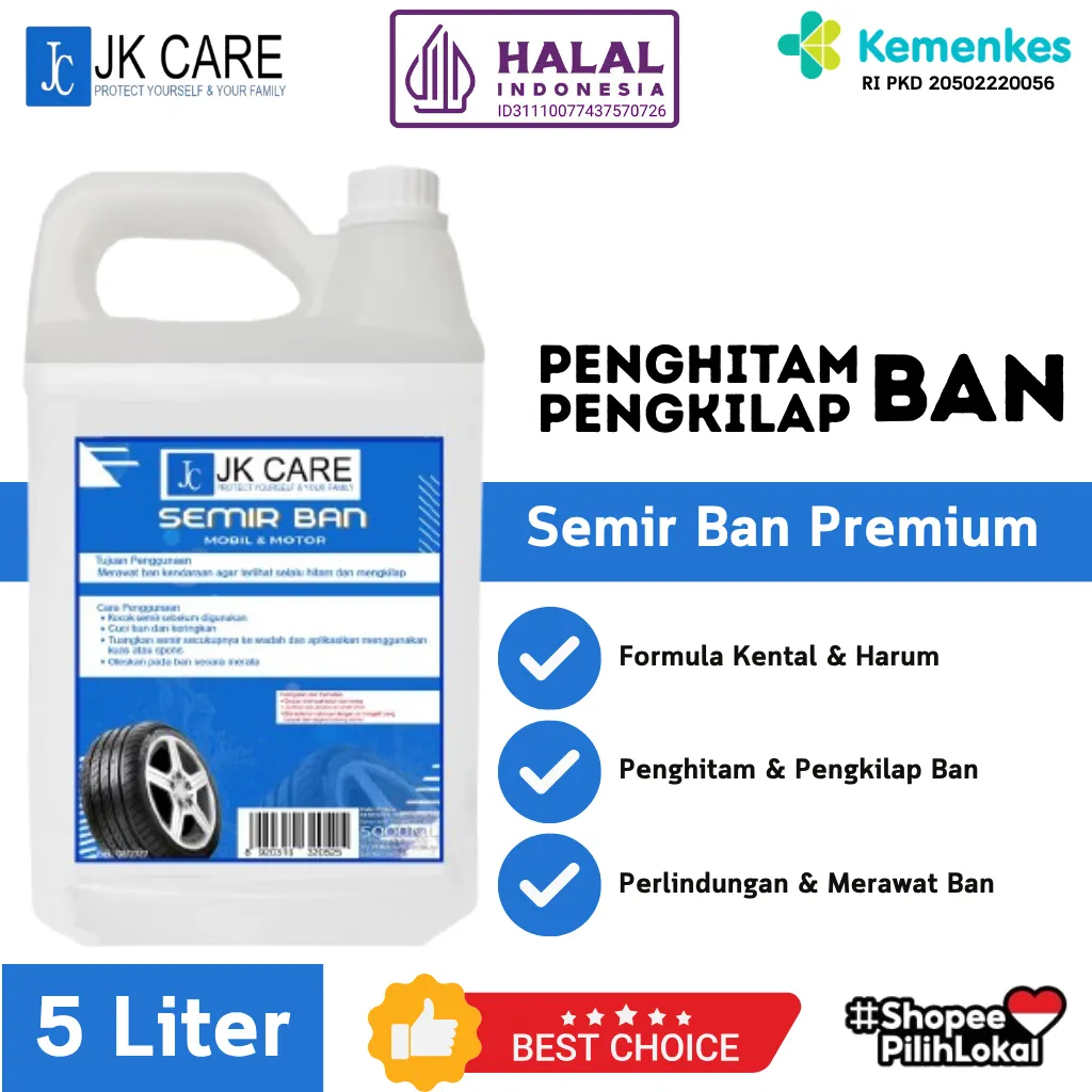 JK Care Semir Ban Mobil Motor 5 Liter Pengkilap Penghitam Merawat Ban Agar Tidak Mudah Retak