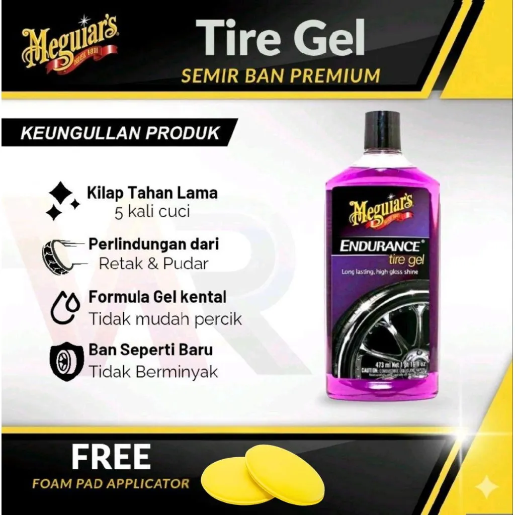 Meguiars Endurance High Gloss Tire Gel - Semir Ban Water base Anti retak Tahan Lama Perawatan Ban Mobil & Motor