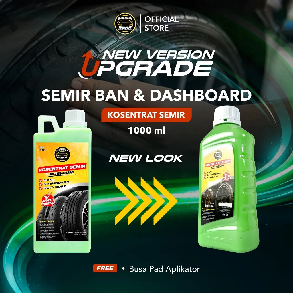 GARASI AGAN Kosentrat Semir Premium 1 Liter Semir Ban Anti Debu Semir Jok, Dashboard & Body Doff