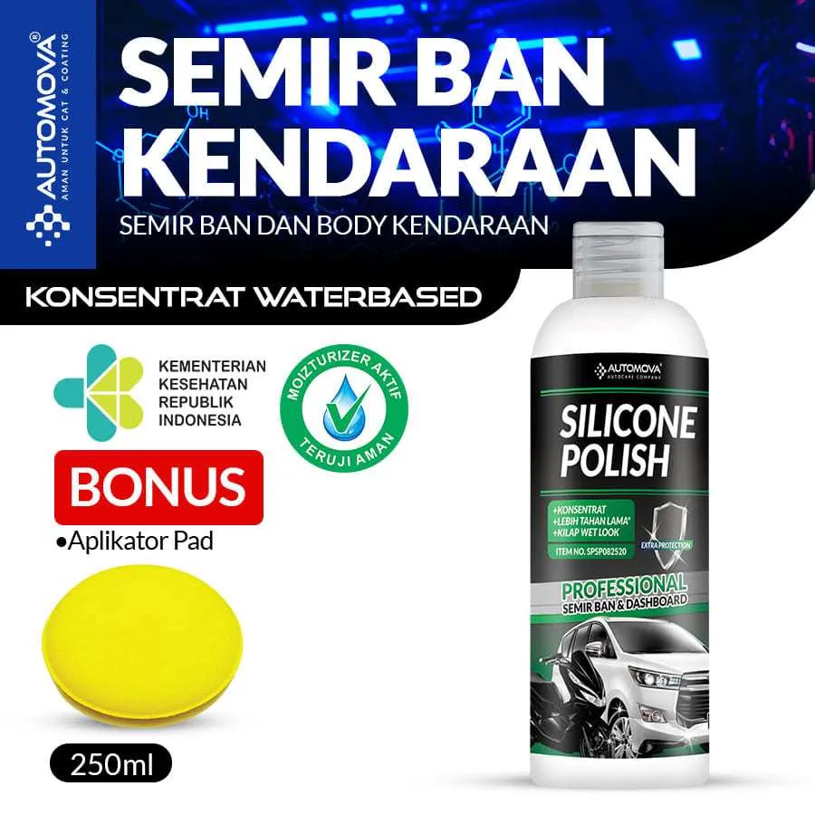 AUTOMOVA - Silicone Polish Penghitam Semir Ban Pengkilap Multiguna Bodi Motor Mobil