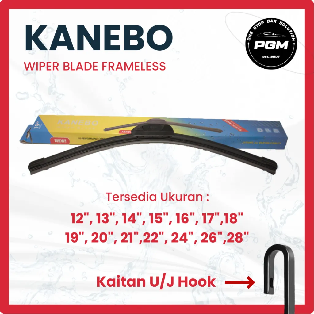 Wiper Mobil Frameless Kanebo 12-28 Inch (Satuan)